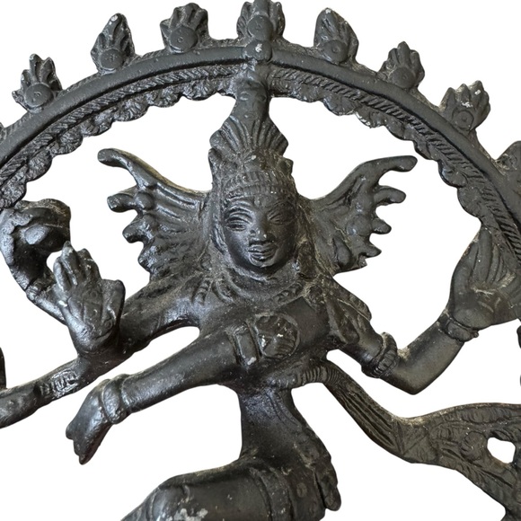 Brass Lord Shiva Dancing Nataraja Statue Vintage Sculpture Hindu Art India - Picture 4 of 8